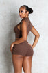 Classic Zip Up Cropped Tank Top & Shorts SET